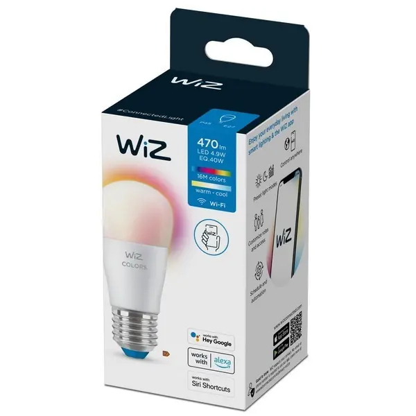 Kostenloser Versand WiZ Colors 8719514554672 intelligente Glühbirne LED E27 | 4,9W | 470lm | 2200-6500K | RGB - dimmbar