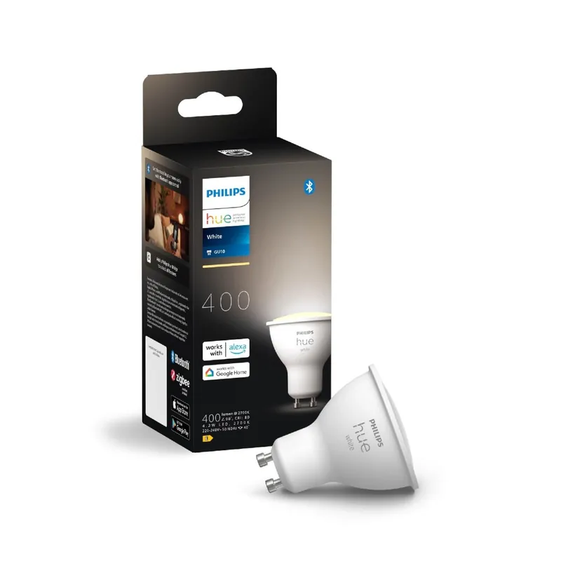 Abverkauf Philips Hue 8720169230170 LED intelligente Lampe | 4,2W GU10 LED | 400lm | 2700K