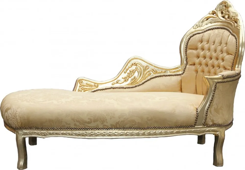 Casa Padrino Barock Chaiselongue Mod2Gold Muster/Gold - Barock Möbel Neuheit