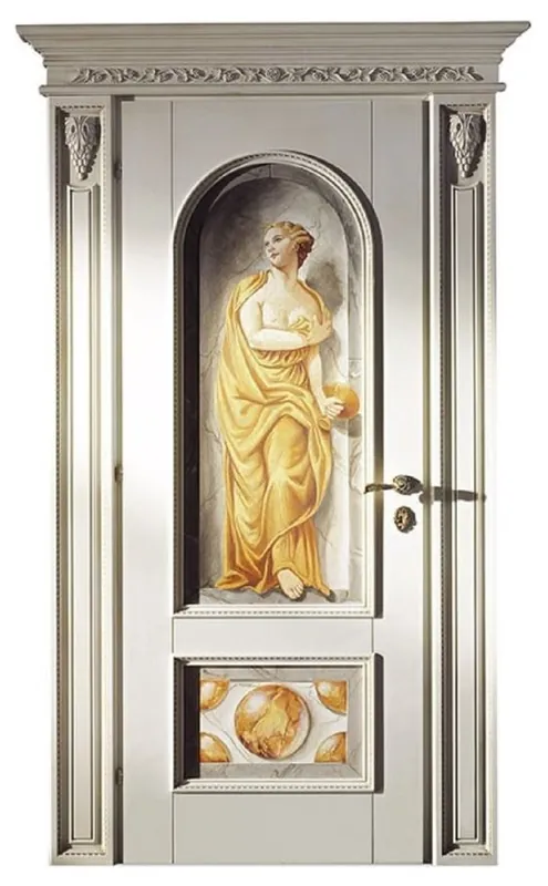 Casa Padrino Luxus Barock Wohnungstür Antik Weiß / Mehrfarbig 141 cm - Made in Italy Im Trend