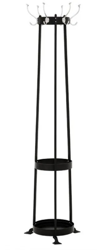 Geld-Zurück-Garantie Casa Padrino Designer Luxus Garderobenständer inkl Schirmständer Circle Black - vernickeltes Aluminium - sehr edel