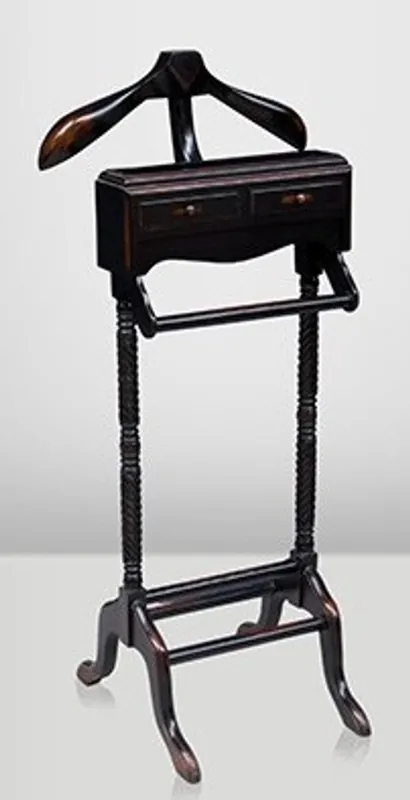 Günstig Casa Padrino Designer Luxus Garderoben Ständer aus Massivholz Antik Stil Schwarz / Braun - Dressboy - Kleiderständer Anzugständer