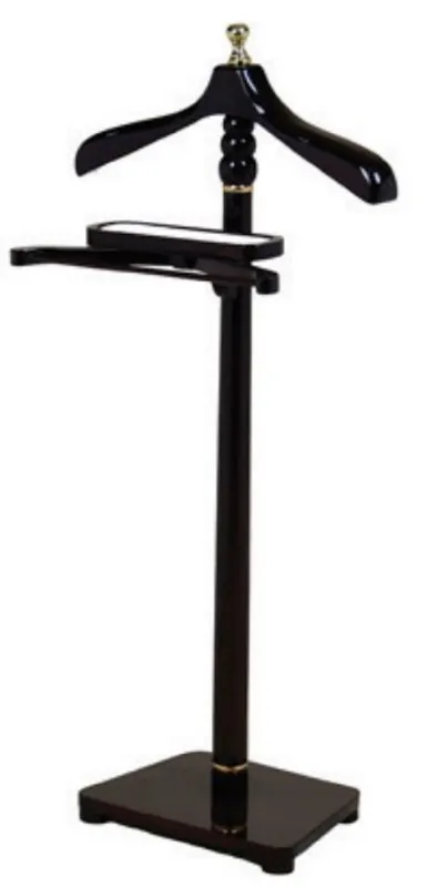 Casa Padrino Luxus Dressboy Schwarz / Gold 50 x 25 x H. 113 cm - Kleiderständer - Garderobenständer - Stummer Diener - Schlafzimmer Accessoires - Hotel Accessoires Garantierte Lieferung