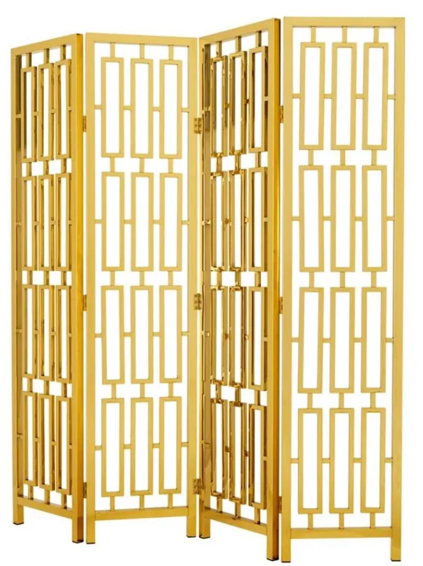 Casa Padrino Luxus Edelstahl Raumteiler Gold 200 x H. 225 cm - Limited Edition Mengenrabatt