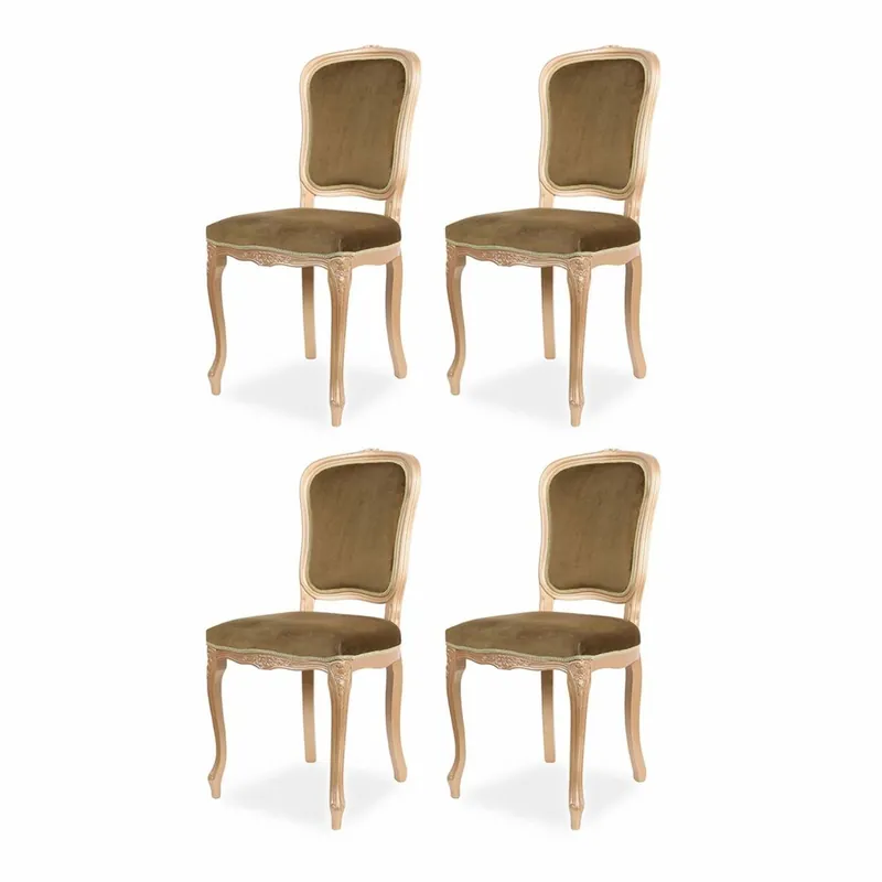 Ab Werk Casa Padrino Luxus Barock Esszimmer Stuhl 4er Set Olivgrün / Beige H. 100 cm - Barock Esszimmer Möbel