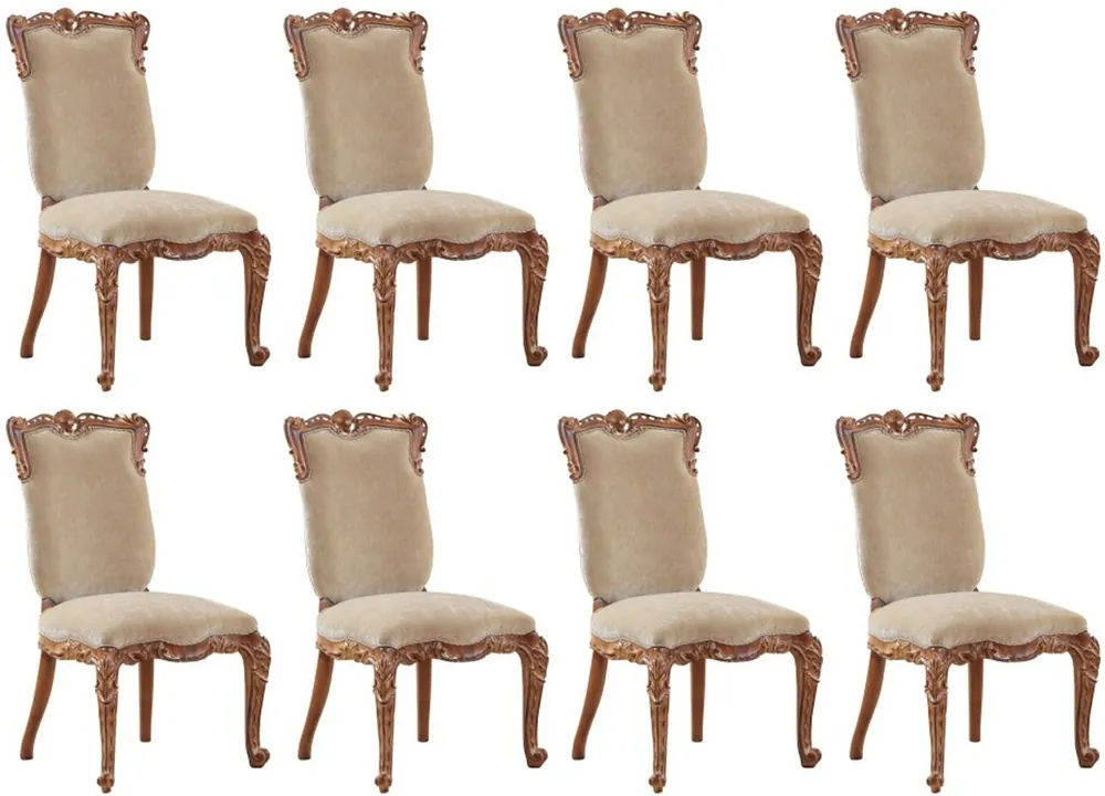 Kostenloser Rückversand Casa Padrino Luxus Barock Esszimmerstuhl 8er Set Beige / Braun - Barock Esszimmer & Restaurant Möbel - Edel & Prunkvoll