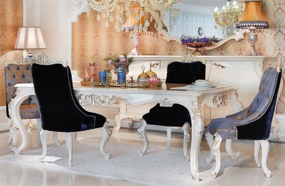 Casa Padrino Luxus Barock Esszimmerstuhl Set - 6 Küchen Stühle - Edle Esszimmer Möbel im Barockstil Top-Seller