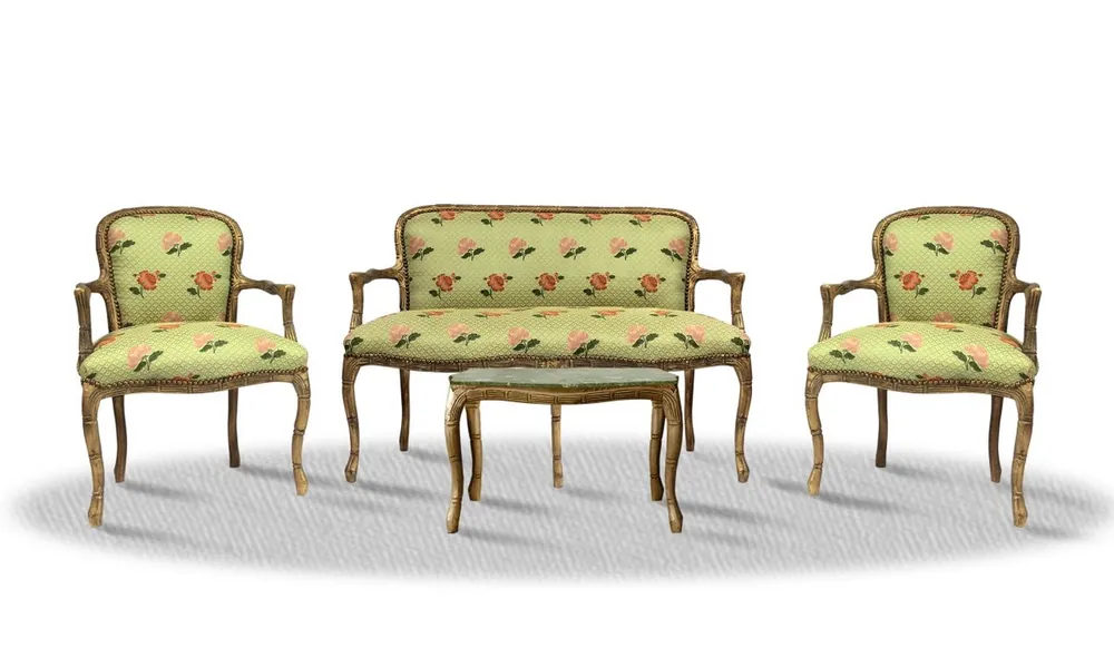 Beliebt Casa Padrino Barock Salon Set Vintage Gold Hellgrün - Antik Stil