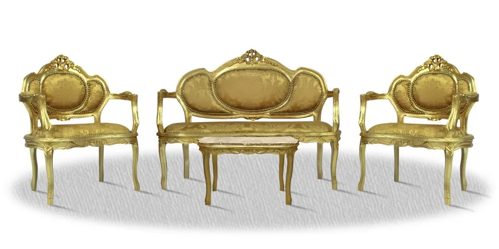 Aktuell Casa Padrino Barock Salon Set Gold - Luxus Kollektion