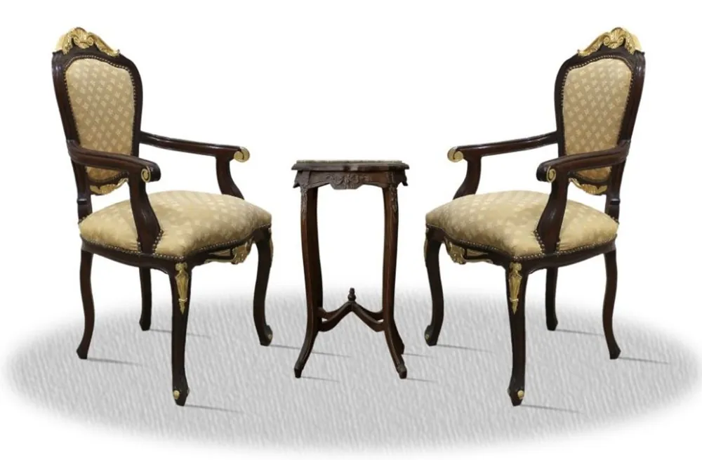 Bestpreis Casa Padrino Barock Esszimmerstuhl Set mit Beistelltisch - Barock Möbel