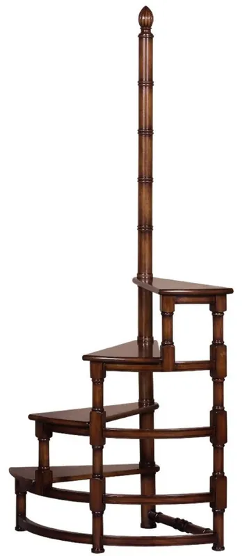 Schneller Versand Casa Padrino Luxus Jugendstil Bibliothekstreppe Braun 63 x 46 x H. 157 cm - Massivholz Bibliotheksleiter - Barock & Jugendstil Büro Möbel - Luxus Qualität
