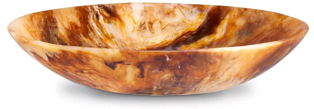 Casa Padrino Luxus Deko Schale Orange Ø 58,5 x H. 11,5 cm - Deko Schüssel - Runde Obstschale - Esstisch Deko - Deko Accessoires - Luxus Accessoires - Luxus Interior - Luxus Qualität Finale Aktion