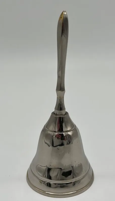 Bestpreis Casa Padrino Handglocke Messing vernickelt Ø 4.5 x H. 11 cm - Tischglocke - Service Glocke - Gastronomie Glocke - Hotel Glocke - Hotel & Gastronomie Deko Accessoires