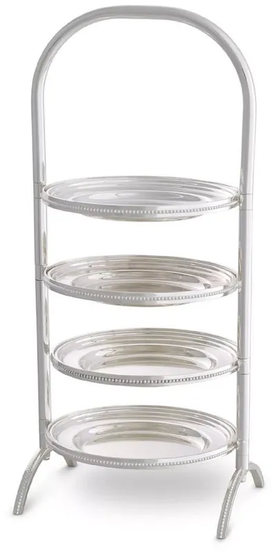 Casa Padrino Luxus Etagere mit Tragegriff Silber 21 x 18,5 x H. 47,5 cm - Gastronomie Accessoires - Restaurant Accessoires - Hotel Accessoires - Luxus Accessoires - Luxus Qualität Jetzt Bestellen