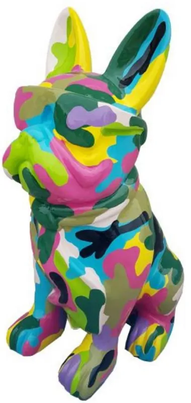 Preisreduziert Casa Padrino Luxus Deko Skulptur Hund Bulldogge Mehrfarbig H. 120 cm - Große Deko Figur - XXL Deko Skulptur - XXL Deko Figur - Wohnzimmer Deko - Garten Deko - Luxus Deko XXL Figuren