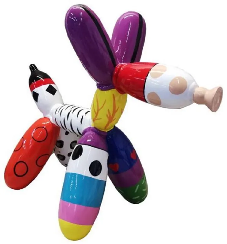Im Trend Casa Padrino Luxus Designer Dekofigur Ballon Hund Bunt 62 x H. 57 cm - Wetterbeständige Deko Skulptur - Wohnzimmer Deko Figur - Garten Deko Figur - Luxus Deko Tierfigur - Designer Skulptur