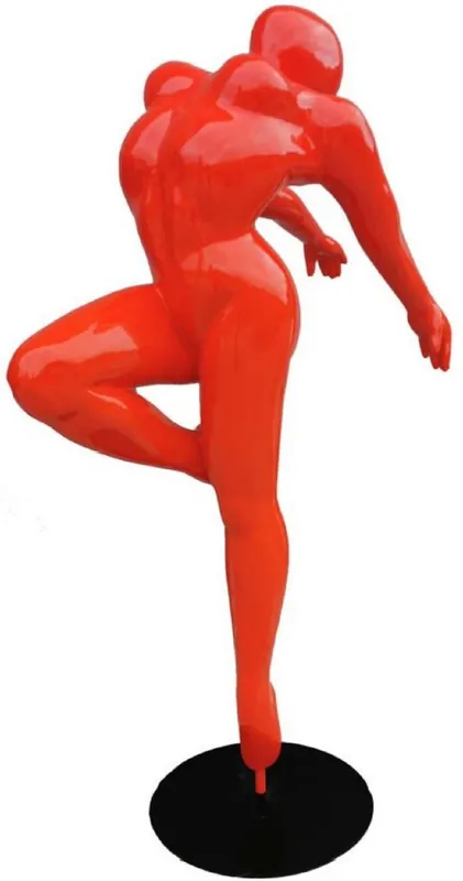 Schnäppchen Casa Padrino Luxus Deko Skulptur Ballerina Tänzerin Rot / Schwarz 120 x 60 x H. 165 cm - Lebensgroße Deko Figur - XXL Deko Skulptur - XXL Deko Figur - Luxus Wohnzimmer & Garten Deko