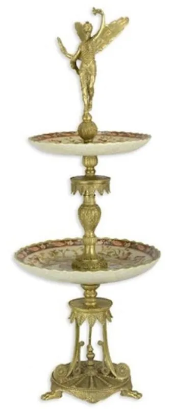 Casa Padrino Jugendstil Etagere Mehrfarbig / Gold Ø 29,2 x H. 76 cm - Prunkvolle Hotel & Restaurant Accessoires Direkt Vom Hersteller