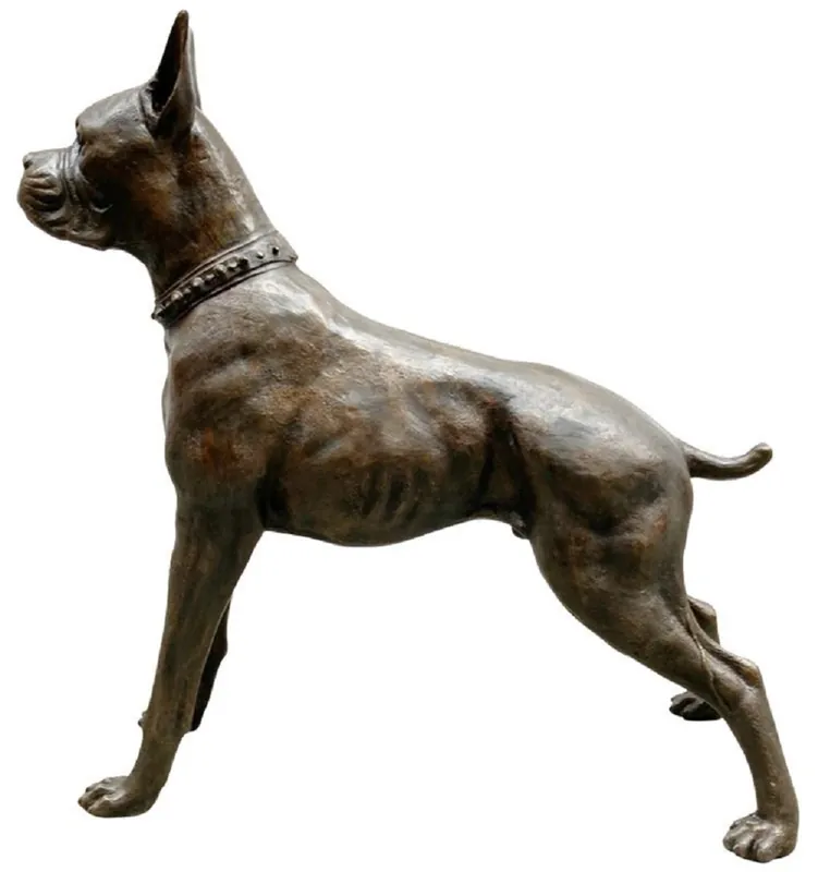 Casa Padrino Luxus Bronze Skulptur Boxer Hund Bronzefarben 85 x 28 x H. 95 cm - Bronze Dekofigur - Wohnzimmer Dekofigur - Luxus Wohnzimmer Deko Accessoires Rabatt