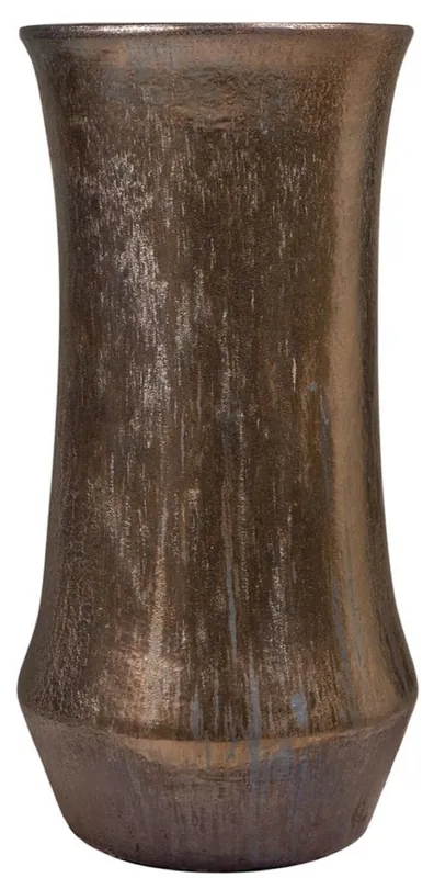 Kostenloser Rückversand Casa Padrino Jugendstil Blumentopf Bronzefarben Ø 43 x H. 87 cm - Handgefertigter runder Terracotta Pflanzentopf - Garten & Terrassen Deko Accessoires