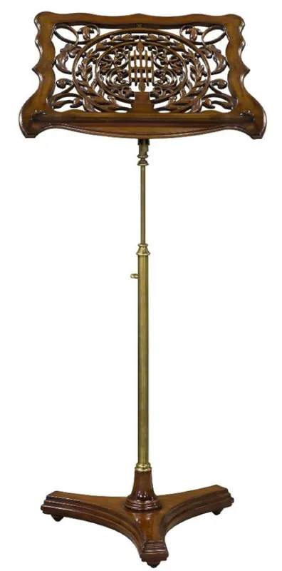 Heißes Angebot Casa Padrino Luxus Barock Mahagoni Notenständer Braun / Messingfarben 56 x 41 x H. 135 cm - Barock Deko Accessoires - Möbel im Barockstil