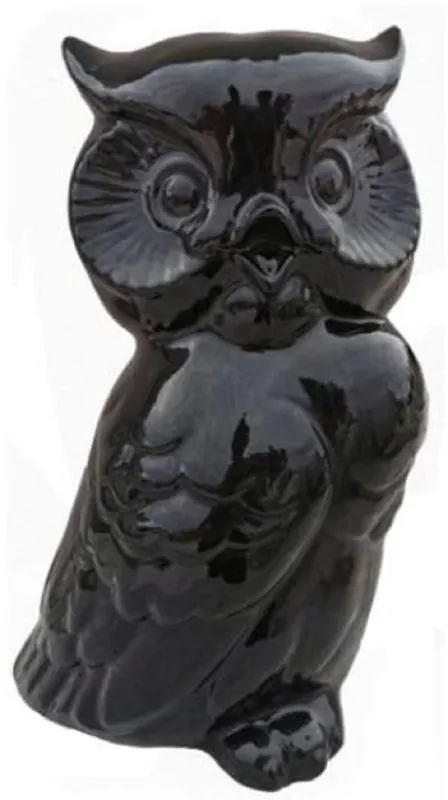 Casa Padrino Dekofigur Eule Schwarz 24 x 20 x H. 38,5 cm - Wetterbeständige Deko Skulptur - Wohnzimmer Deko - Garten Deko - Terrassen Deko Geprüft