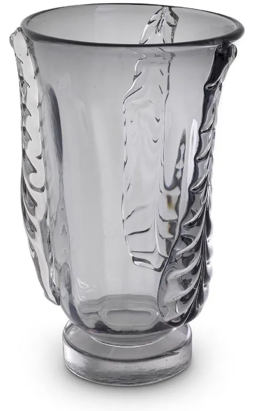 Casa Padrino Luxus Deko Glas Vase Grau Ø 26 x H. 42 cm - Elegante mundgeblasene Blumenvase - Deko Accessoires Bestseller