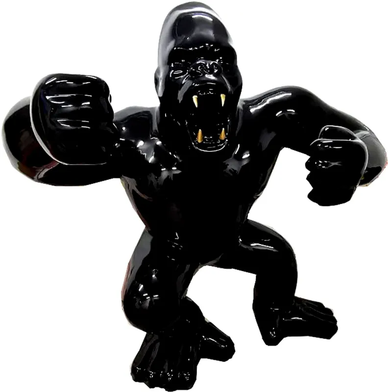 Online Kaufen Riesige Casa Padrino Designer Deko Skulptur Gorilla Affe Schwarz mit goldenen Zähnen 180 x H. 200 cm - Wetterbeständige Dekofigur