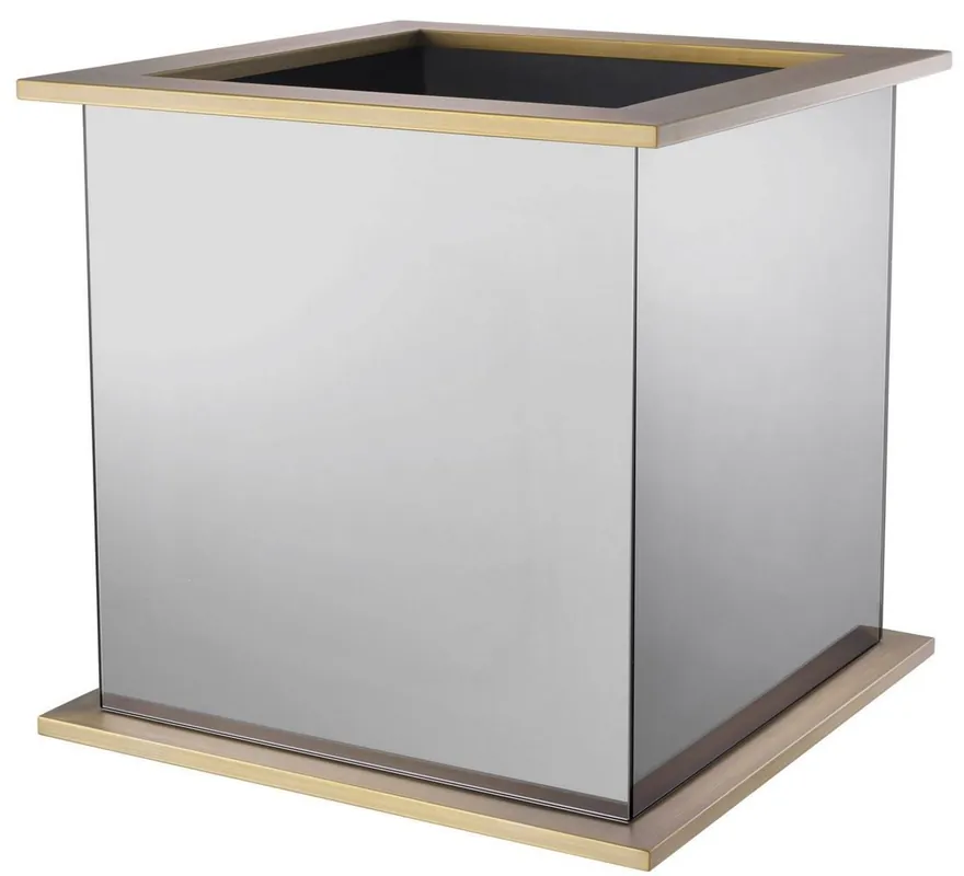 Beliebt Casa Padrino Luxus Blumentopf Messingfarben / Grau 50 x 50 x H. 49 cm - Verspiegelter Edelstahl Pflanzentopf - Luxus Kollektion