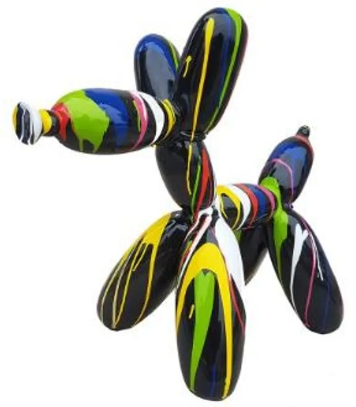 Casa Padrino Designer Deko Skulptur Ballon Hund Schwarz / Mehrfarbig 62 x H. 57 cm - Dekorative Tierfigur - Wetterbeständige Dekofigur Saisonangebot