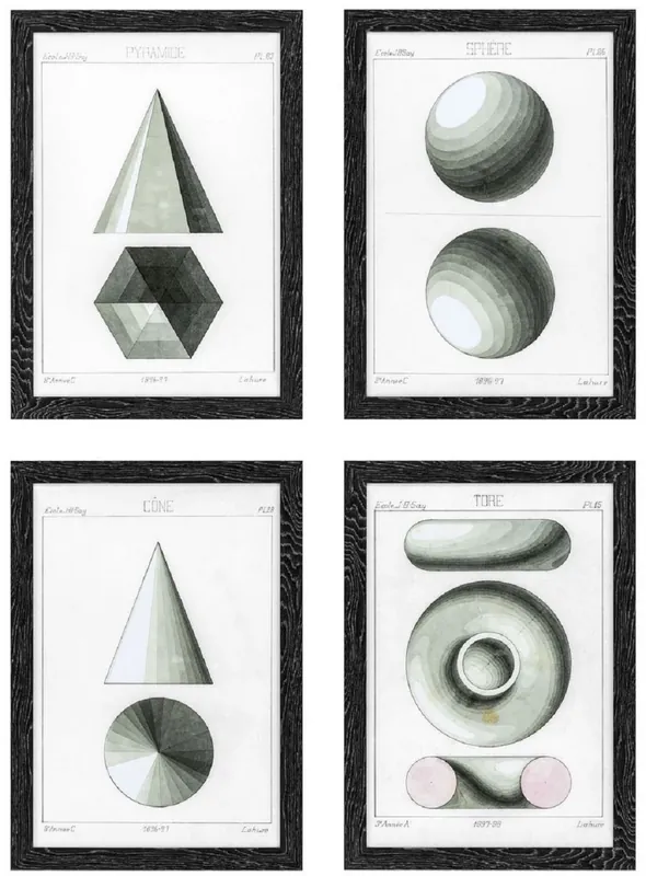 Finale Aktion Casa Padrino Luxus Bilder Set Sphärische Projektionen Schwarz / Weiß / Grau 59 x H. 83 cm - Kunstdrucke - Wandbilder - Wanddeko - Deko Accessoires