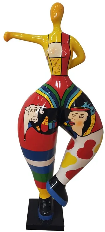 Casa Padrino Designer Deko Skulptur Frau beim Sport Mehrfarbig H. 132 cm - Gartendeko Skulptur - Luxus Gartenfigur Neue Ware