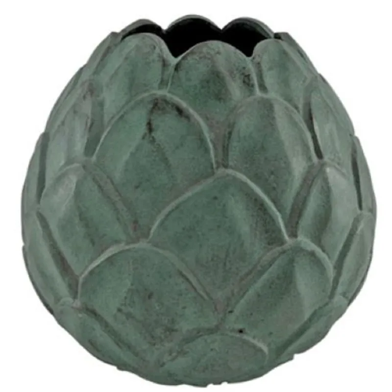 Preis Gesenkt Casa Padrino Aluminium Vase Mintgrün Ø 29 x H. 28 cm - Dekorative Blumenvase im Ananas Design