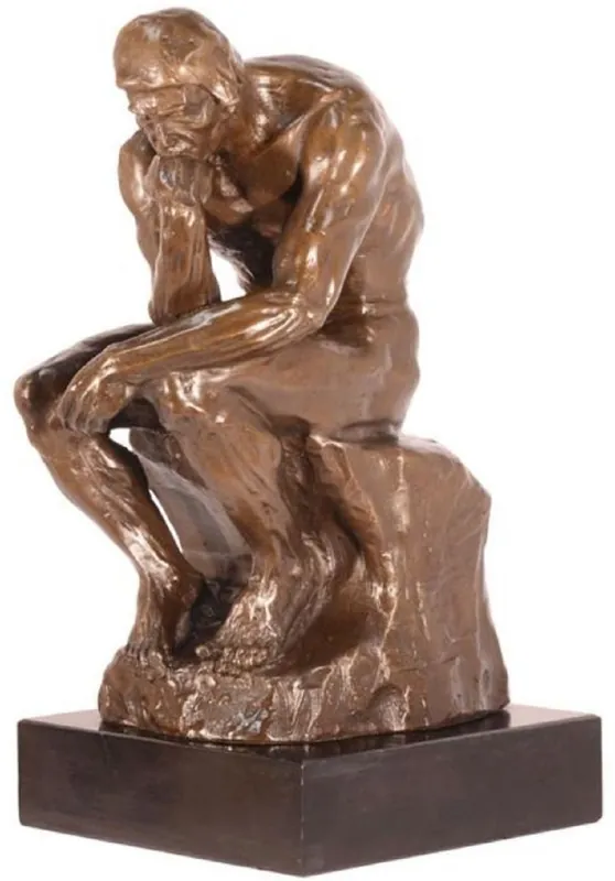 Letzte Chance Casa Padrino Art Deco Bronzefigur Der Denker Bronze / Schwarz H. 30,5 cm - Bronze Skulptur - Dekofigur