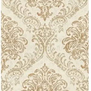 Preiswert Casa Padrino Barock Vliestapete Creme / Gold Metallic