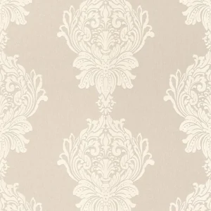 Sonderangebot Casa Padrino Barock Vliestapete Beige / Creme - Barockstil Wohnzimmer Tapete mit elegantem Muster - Wanddeko im Barockstil - Barock Tapeten - Tapeten im Barockstil - Barock Wohnzimmer Deko