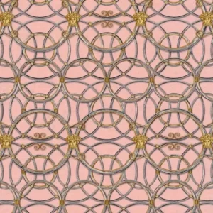 Versace Designer Barock Vliestapete IV 37049-6 - Rosa / Silber / Gold - Design Tapete - Hochwertige Qualität Aktuell