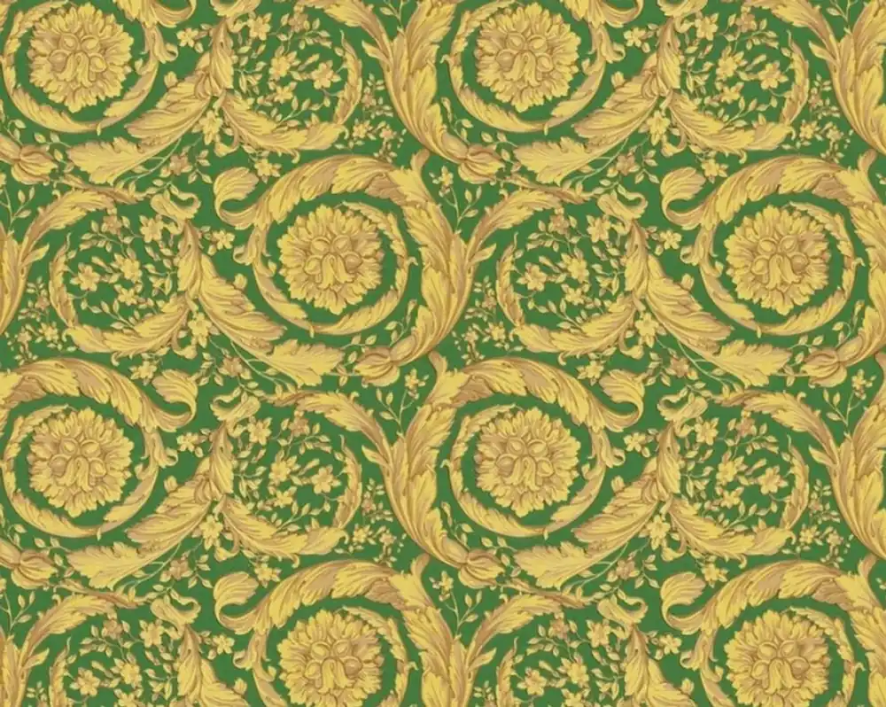 Versace Designer Barock Vliestapete IV 36692-6 - Gold / Grün - Design Tapete - Hochwertige Qualität Billig