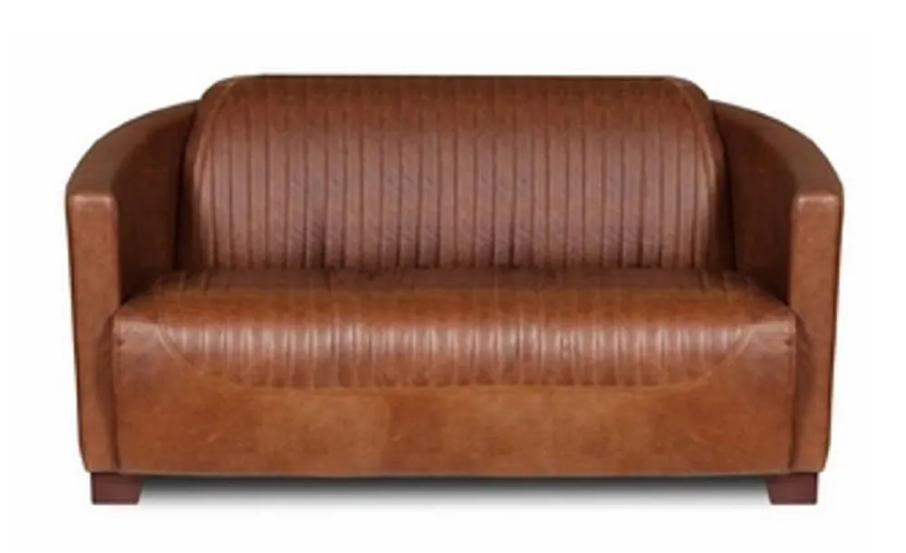 Preiswert Casa Padrino Luxus Leder 2er Sofa Vintage Braun / Dunkelbraun 130 x 83 x H. 70 cm - Echtleder Wohnzimmer Sofa - Wohnzimmer Möbel - Luxus Kollektion