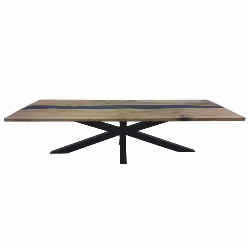 Casa Padrino Luxus Esstisch Braun / Schwarz 200 cm - Küchentisch mit Epoxidharz Finale Aktion