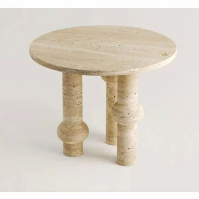 Casa Padrino Luxus Esstisch Beige Ø 115 cm - Runder Travertin Esszimmertisch Versand Am Gleichen Tag