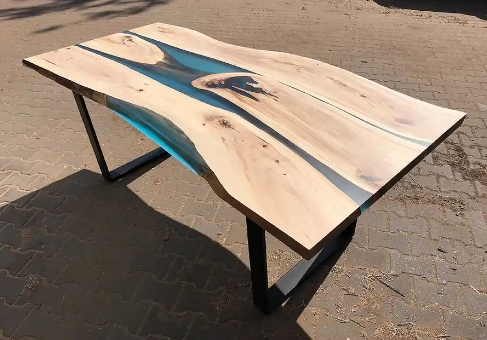 Bestseller Casa Padrino Luxus Esstisch Naturfarben / Blau / Schwarz 160 cm