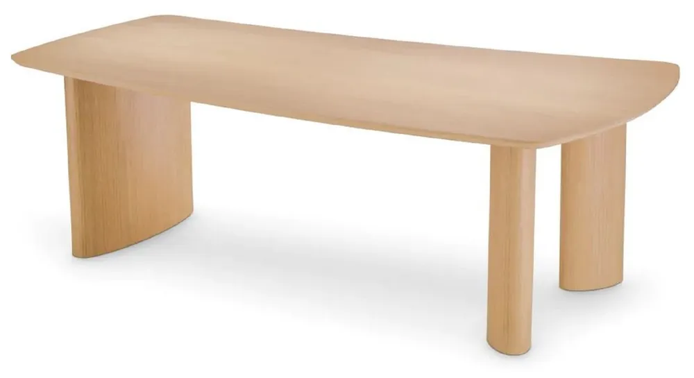 Kostenloser Versand Casa Padrino Luxus Esstisch Naturfarben 230 x 120 x H. 76,5 cm - Massivholz Küchentisch mit leicht gebogener Tischplatte - Esszimmer Möbel - Küchen Möbel - Luxus Möbel - Luxus Einrichtung