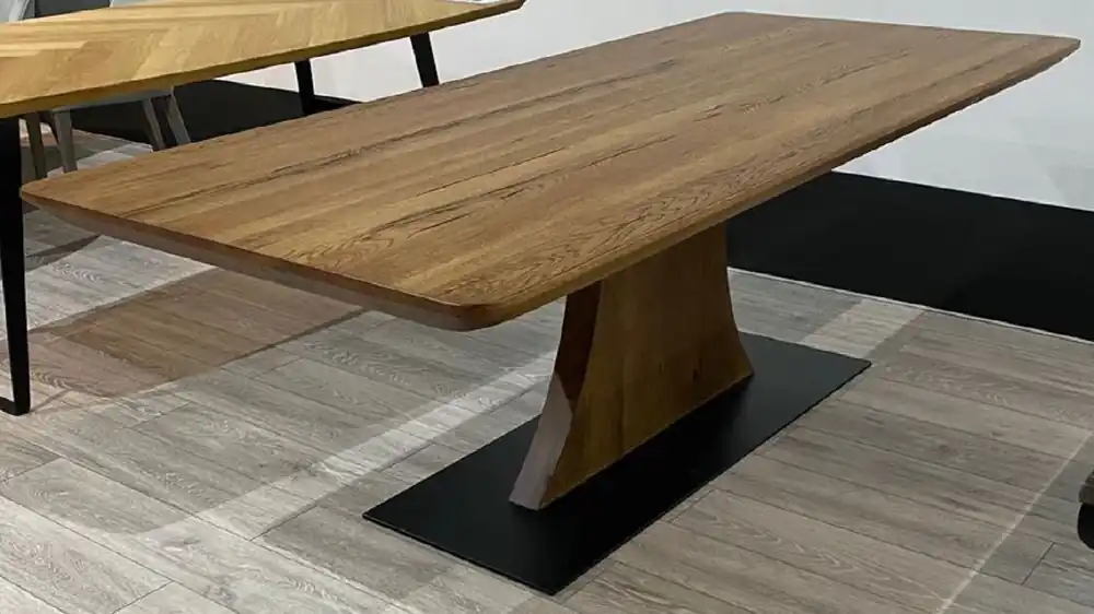 Gratis Versand Casa Padrino Luxus Esstisch Braun / Schwarz 240 x 100 x H. 77 cm - Rechteckiger rustikaler Massivholz Küchentisch - Rustikale Möbel - Esszimmer Möbel - Luxus Möbel - Luxus Einrichtung