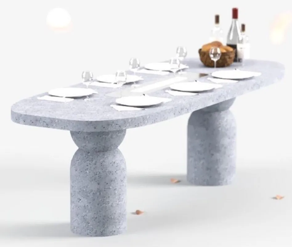 Casa Padrino Luxus Esstisch mit Bioethanol Kamin 240 x 110 x H. 75 cm - Verschiedene Farben - Esszimmertisch - Gartentisch - Esszimmer Möbel - Garten Möbel - Luxus Möbel - Luxus Einrichtung Wochenendangebot
