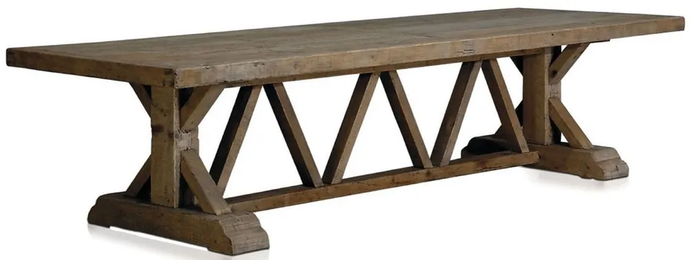 Exklusiv Casa Padrino Landhausstil Esstisch Braun 330 x 110 x H. 77 cm - Rustikaler Massivholz Küchentisch - Rustikale Massivholz Esszimmer Möbel - Landhausstil Esszimmer Möbel