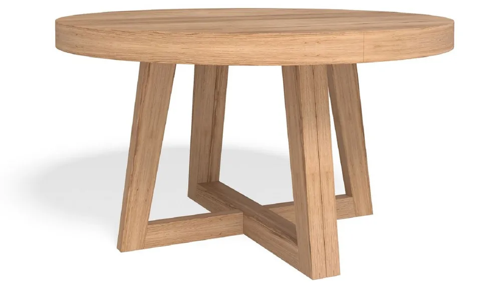 Geld-Zurück-Garantie Casa Padrino Luxus Esstisch Naturfarben 140-320 x 140 x H. 77 cm - Runder ausziehbarer Massivholz Konferenztisch - Esszimmer Möbel - Büro Möbel - Massivholz Möbel - Luxus Möbel