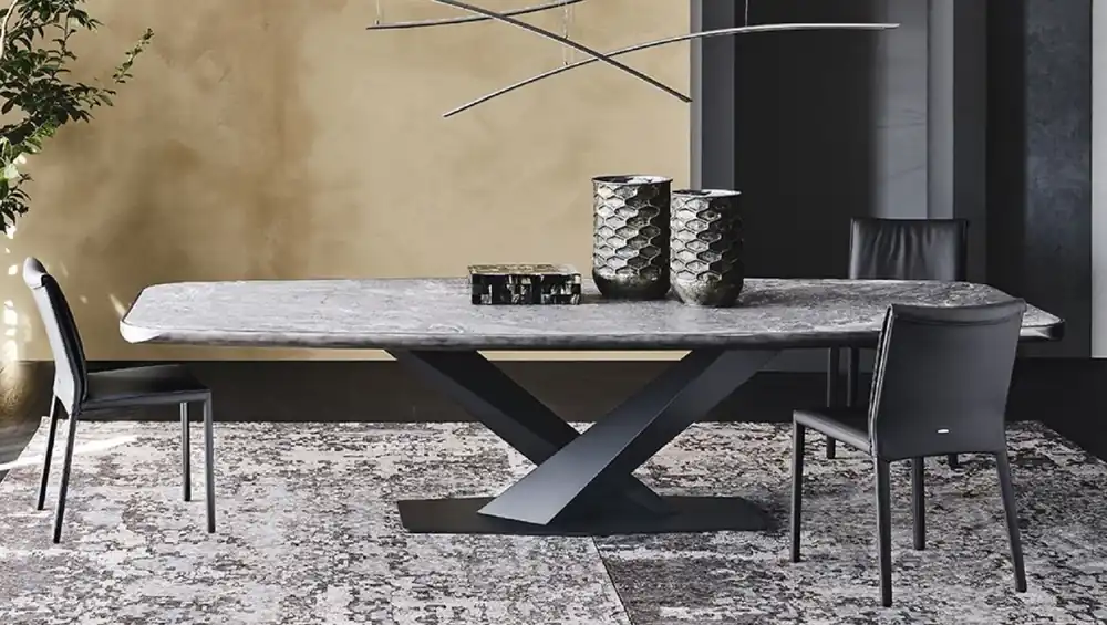 Letzte Chance Casa Padrino Luxus Esstisch Schwarz 300 x 128 x H. 73 cm - Esszimmertisch mit hochwertiger Keramik Tischplatte - Moderne Esszimmer Möbel - Luxus Qualität - Made in Italy
