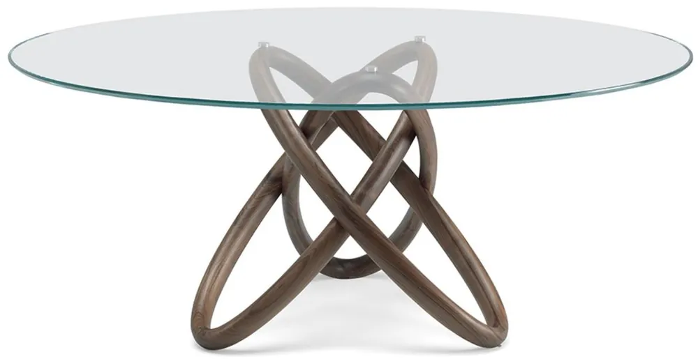 Casa Padrino Designer Esstisch Braun - Verschiedene Tischgrößen - Moderner runder Esszimmertisch mit Glasplatte - Esszimmer Möbel - Luxus Qualität - Made in Italy Sonderaktion