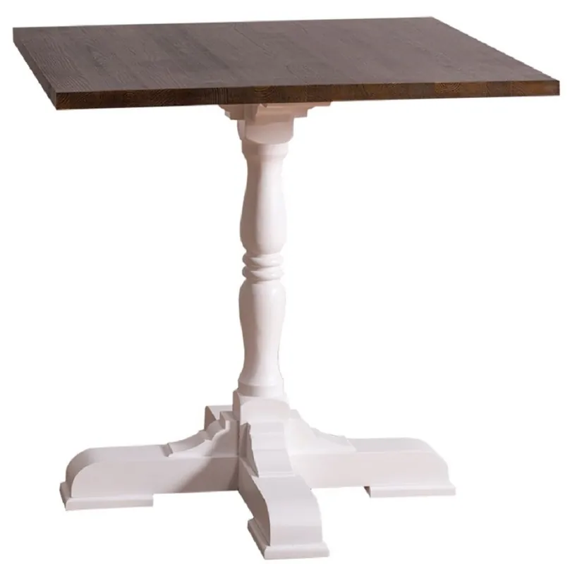 Neu Casa Padrino Landhausstil Esstisch Weiß / Dunkelbraun 80 x 80 x H. 78 cm - Küchentisch im Landhausstil